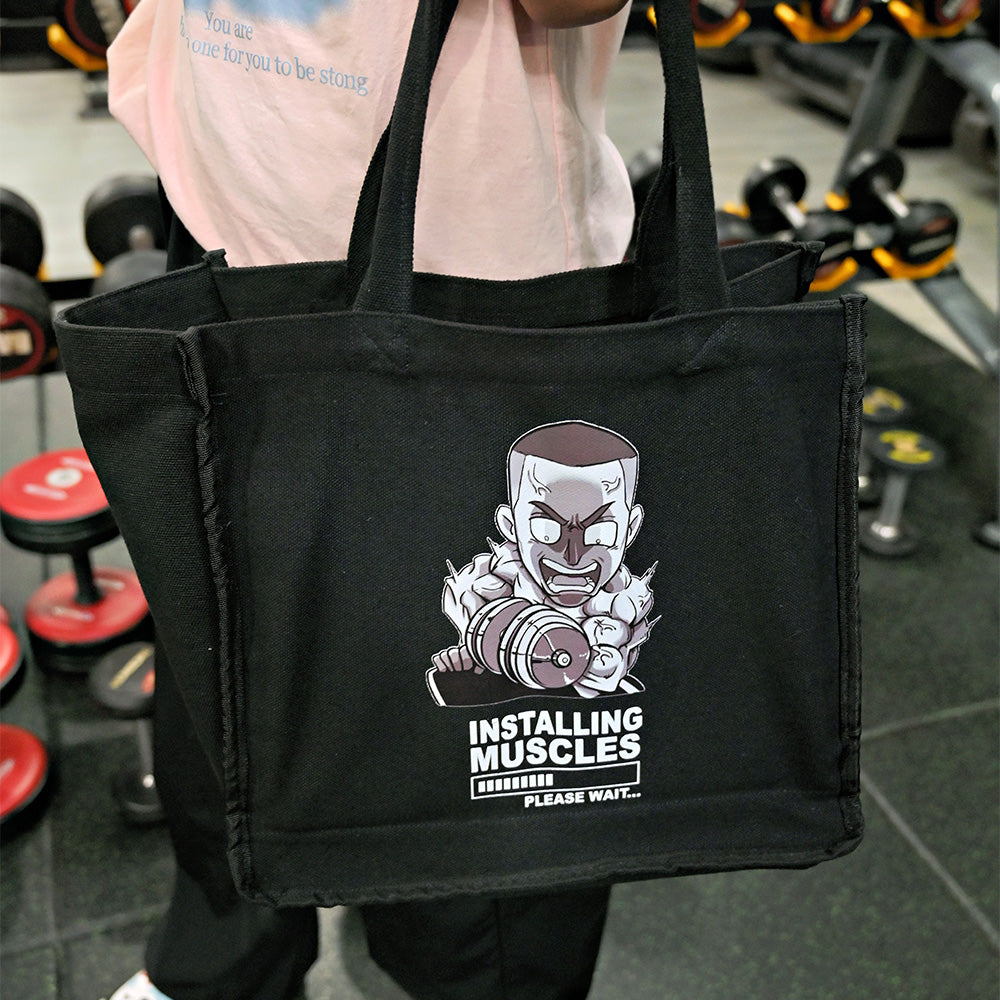 Tote Bag BLACK Installing Muscle
