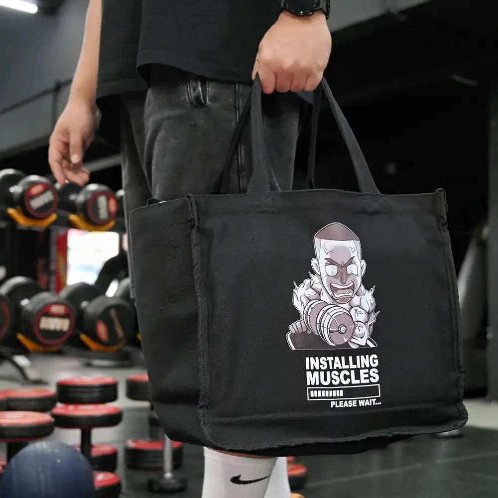 Tote Bag BLACK Installing Muscle
